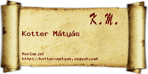 Kotter Mátyás névjegykártya